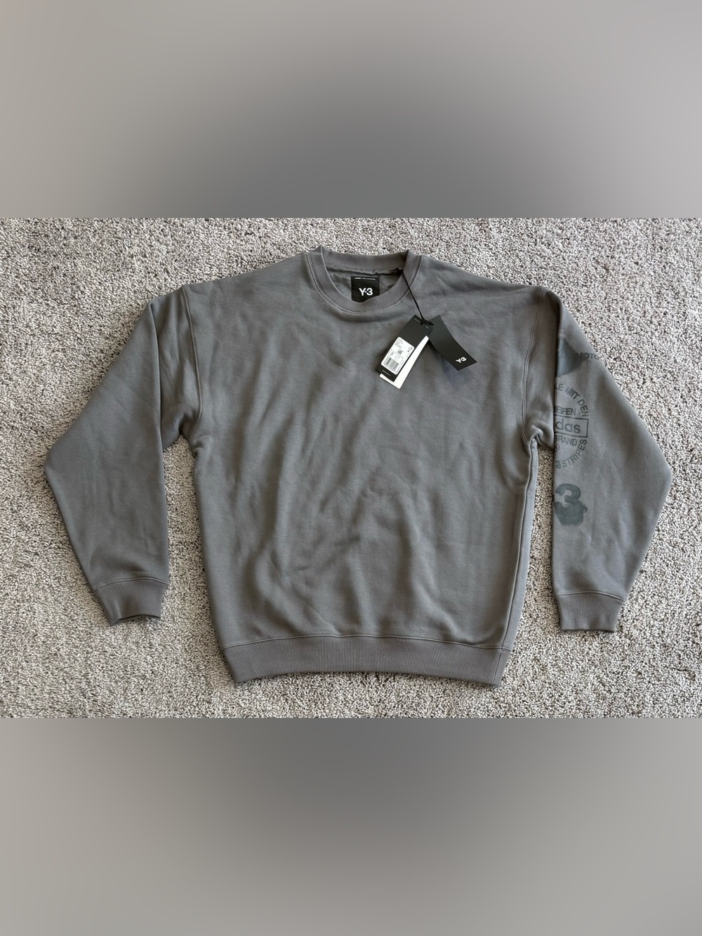 Adidas x Y-3 GFX Crew Sweatshirt 'Granite' KE5083 Mens Size Small